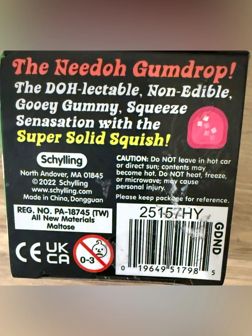 SCHYLLING NEEDOH  Orange GUMDROP Super Solid Squish Toy. Trending!! New In Box